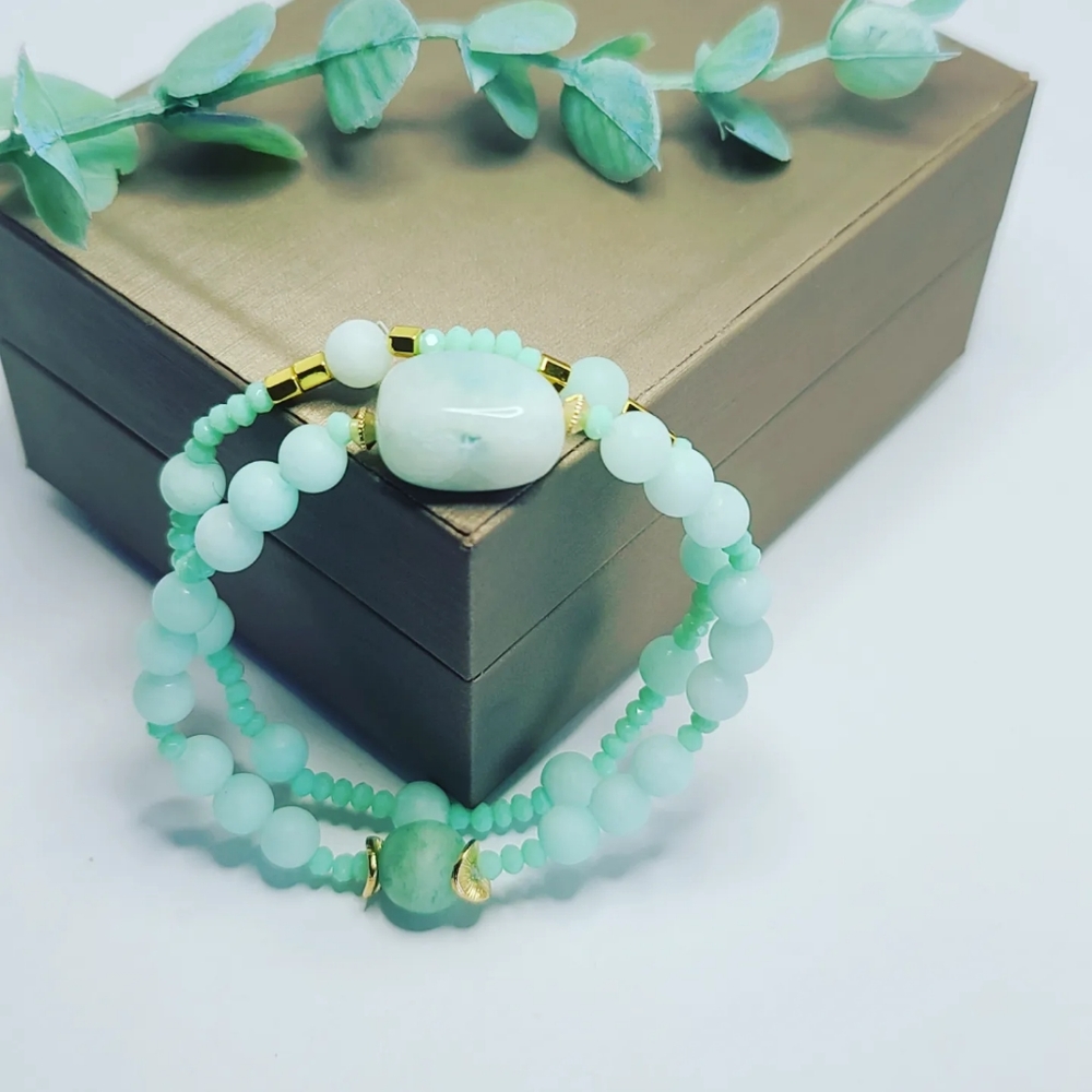 Amazonite set of 2 bracelets